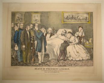 (LINCOLN, ABRAHAM--PRINTS.) Group of 3 lithographs relating to the Lincoln assassination.